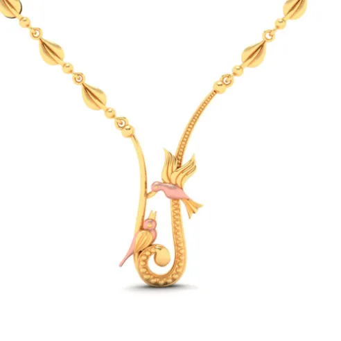 22k Sleek Gold Necklace Design With A Classy Finish