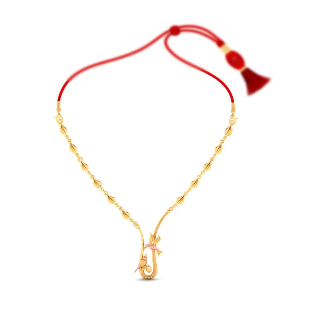 22k Sleek Gold Necklace Design With A Classy Finish