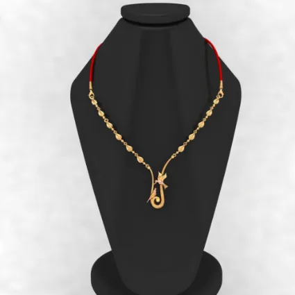 22k Sleek Gold Necklace Design With A Classy Finish