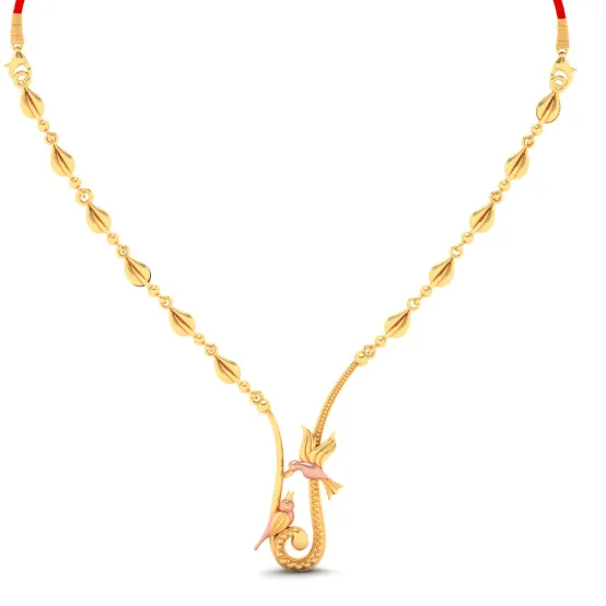 22k Sleek Gold Necklace Design With A Classy Finish