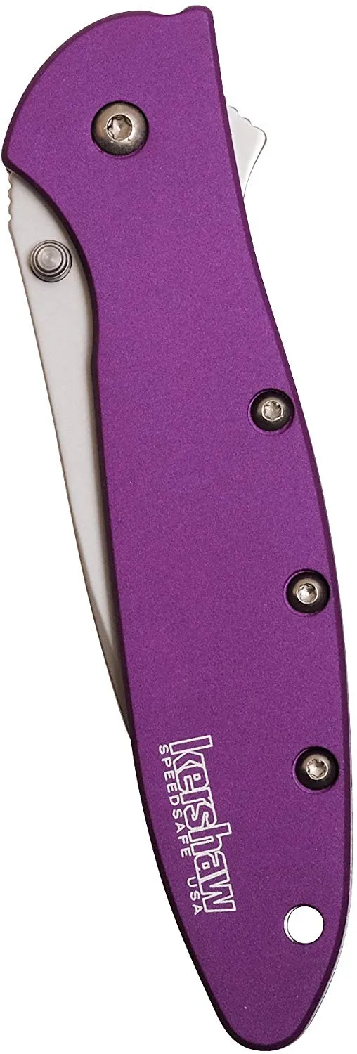 7.0" Assisted Kershaw Leek Tactical Purple Pocket Knife 1660PUR