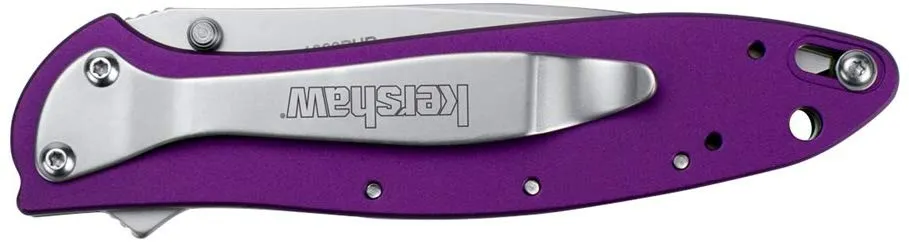 7.0" Assisted Kershaw Leek Tactical Purple Pocket Knife 1660PUR