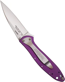 7.0" Assisted Kershaw Leek Tactical Purple Pocket Knife 1660PUR