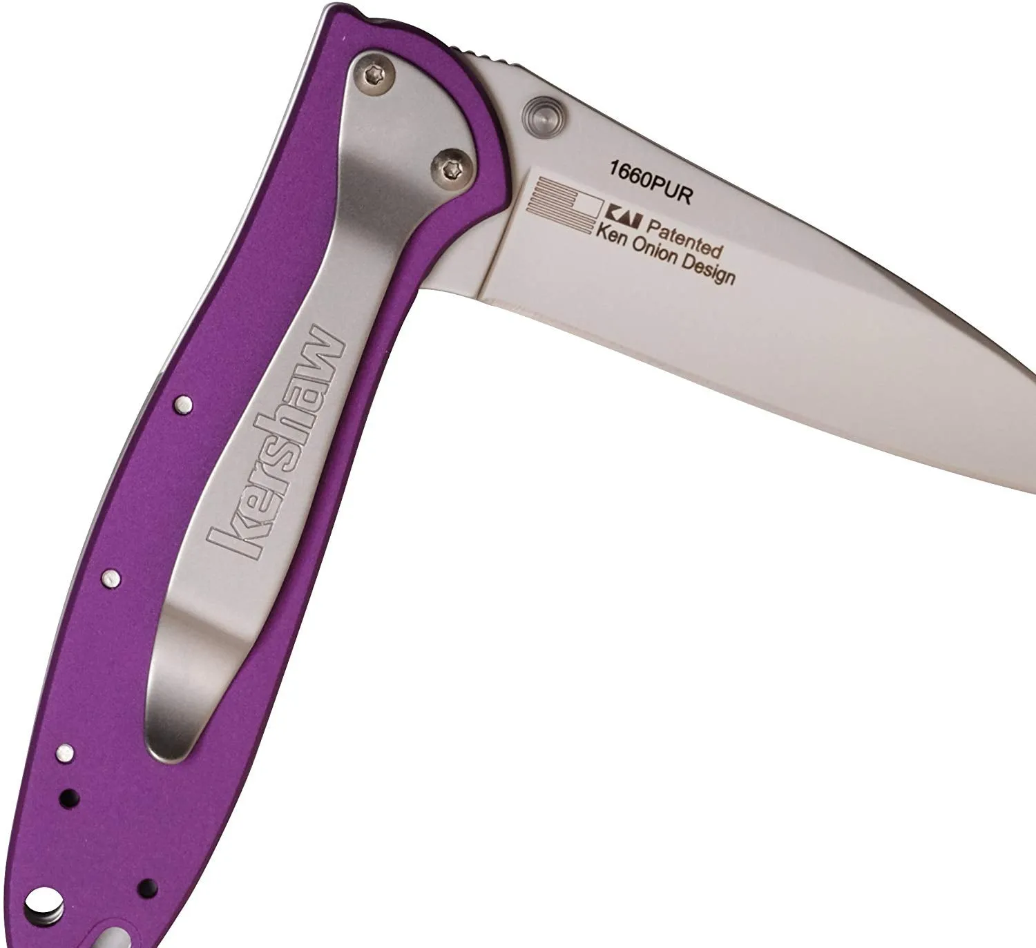 7.0" Assisted Kershaw Leek Tactical Purple Pocket Knife 1660PUR