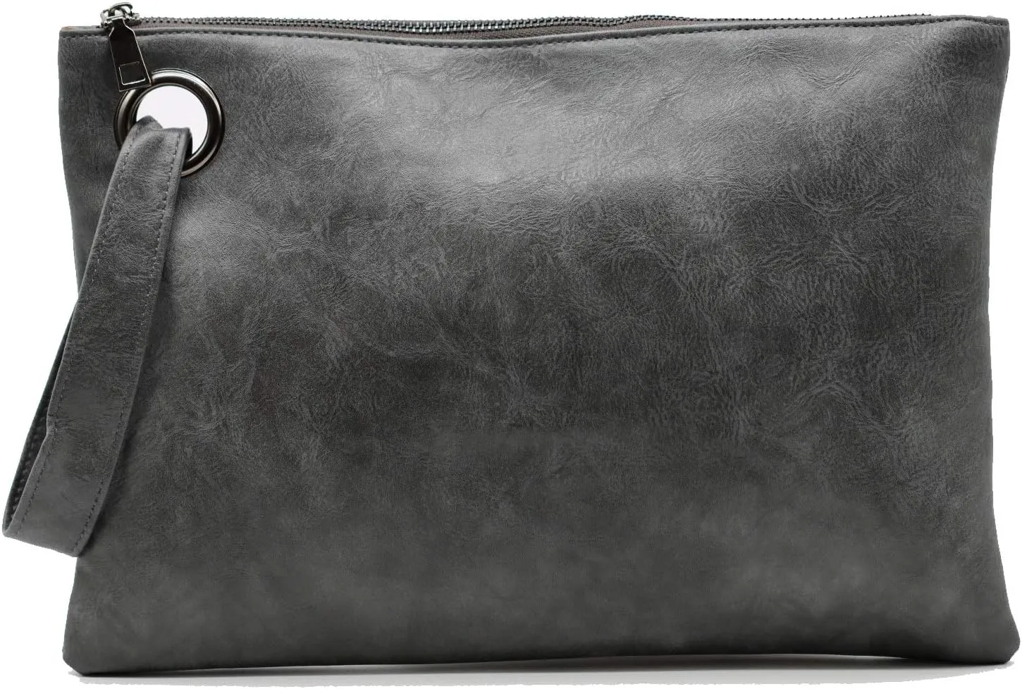 Amaze Womens Oversized Clutch Bag Large PU Leather Pouch Evening Handbags Envelope Purse with Wristlet Shoulder Lady