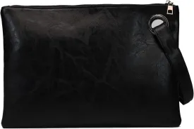 Amaze Womens Oversized Clutch Bag Large PU Leather Pouch Evening Handbags Envelope Purse with Wristlet Shoulder Lady