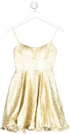 ASOS Metallic Floral Jacquard Mini Dress UK 6