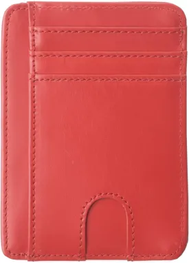 Borgasets Slim Wallet for Men Women Minimalist Thin Travel Front Pocket Genuine Leather Credit Card Holder with RFID Blocking