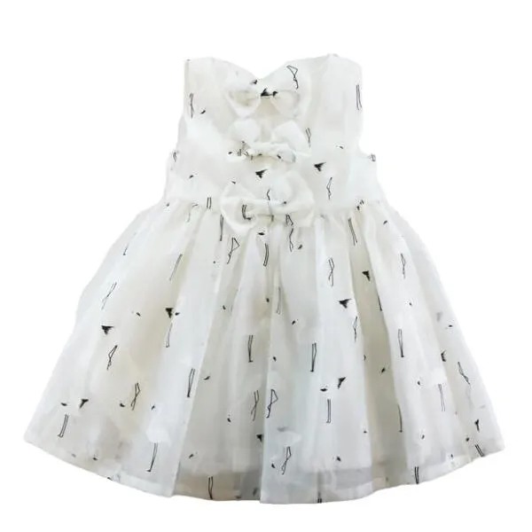 Bow Back Black & White Flamingo Dress