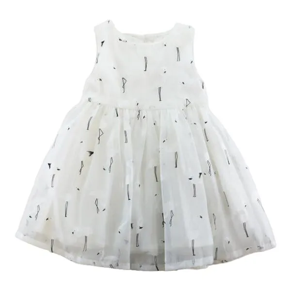Bow Back Black & White Flamingo Dress