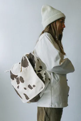Brown Cow Drawstring Backpack
