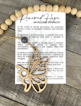 Butterfly Semicolon Ornament - Story of Renewed Hope Unyielding Strength