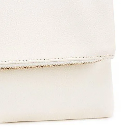 Bysummer Markfran Oversized Foldover Clutch Ivory