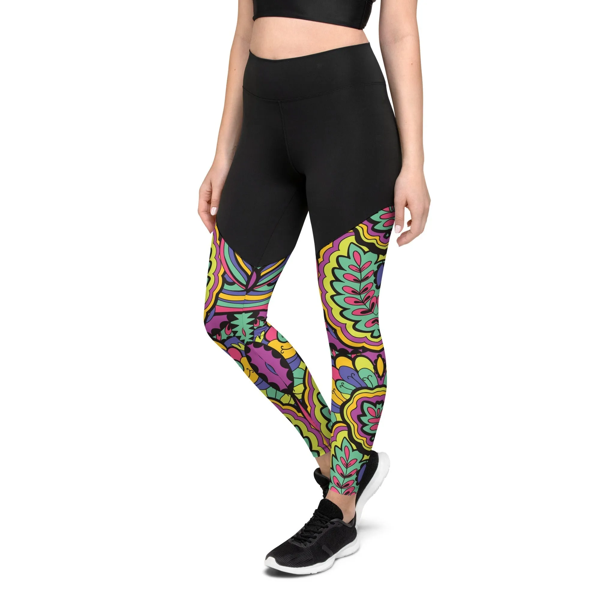 Colorful Fun Pattern Compression Leggings