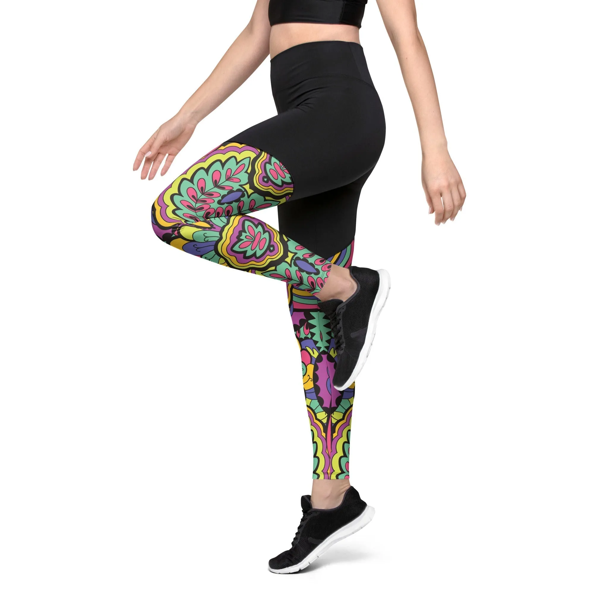 Colorful Fun Pattern Compression Leggings