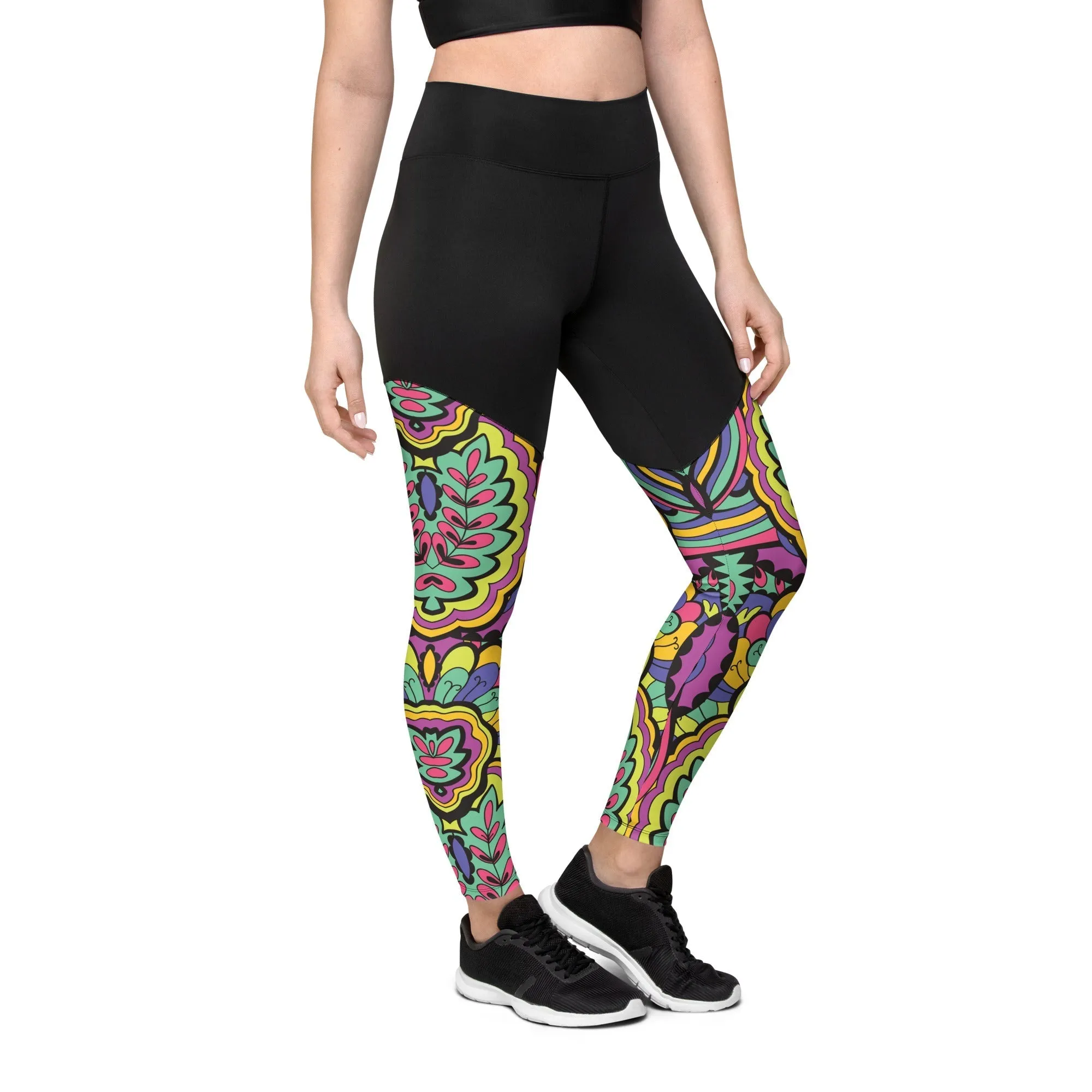 Colorful Fun Pattern Compression Leggings