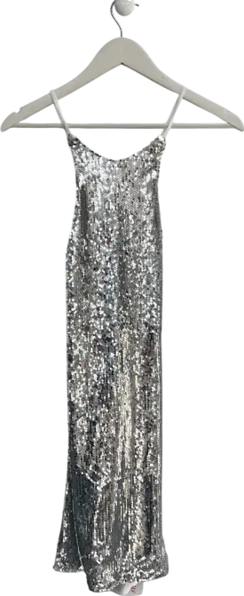D&M Metallic Sparkly Cross Back Mini Dress UK S