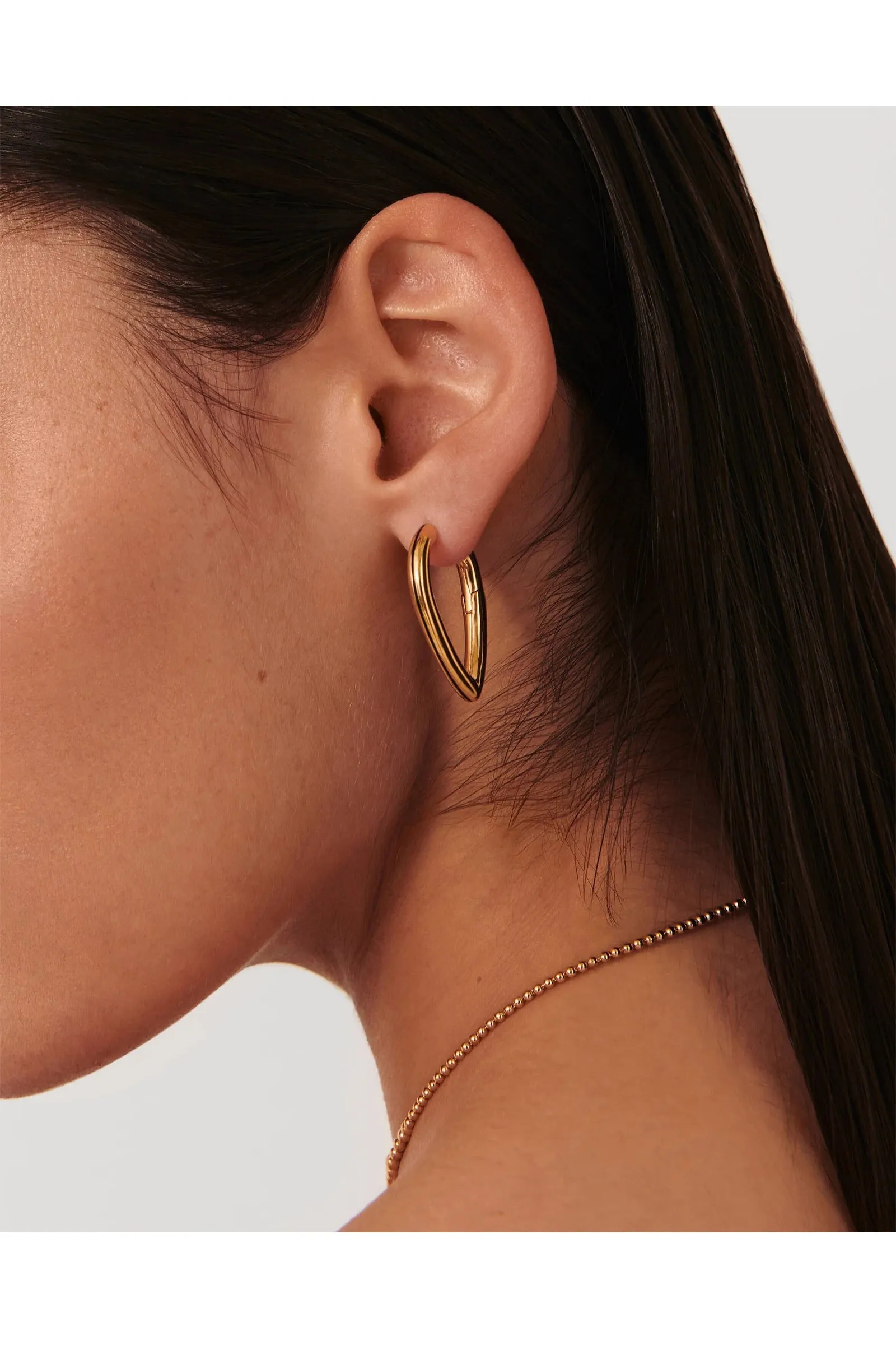Enamel Byline Pearl Hoop Earrings