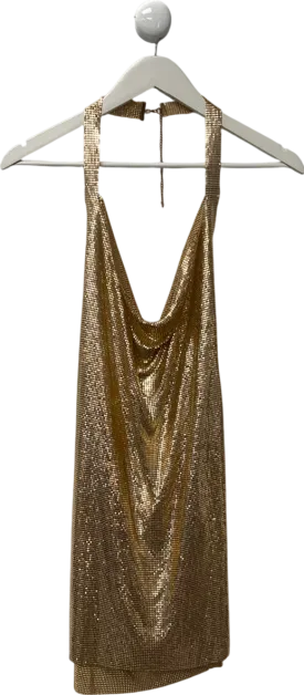 Feme Luxe Metallic Chainmail Mini Dress UK 8