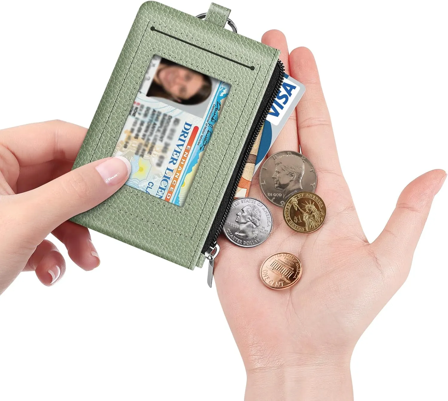 Fintie Zip ID Case Card Holder, Slim Coin Purse Wallet RFID Blocking Change Pouch with Key Chain