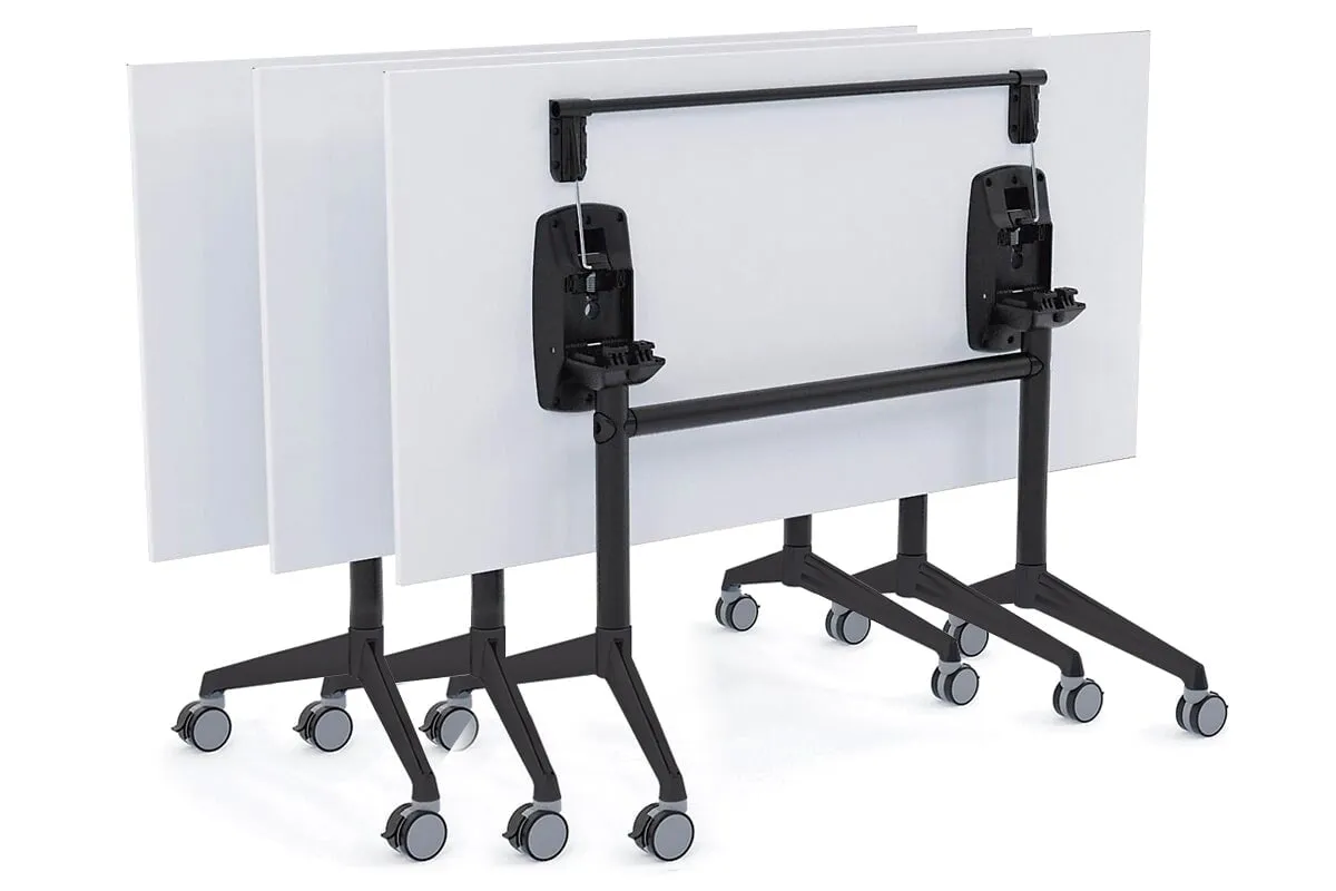 Flip Top / Folding Mobile Meeting Room Table Blackjack [1800L x 800W]