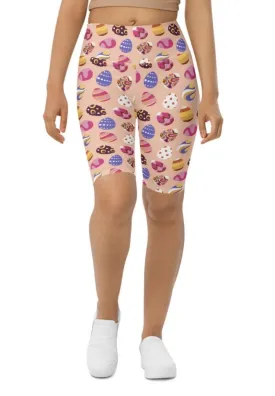 Fun Easter Eggs Pattern Biker Shorts