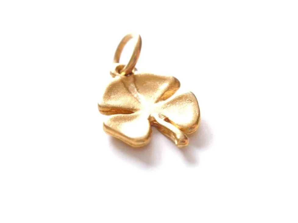 Gold Clover, Shamrock Charm, Clover Charm, Lucky Charm, Gold Charm, Four Leaf Clover, Pewter Charm, Irish Charm, Jewelry Making, Finding