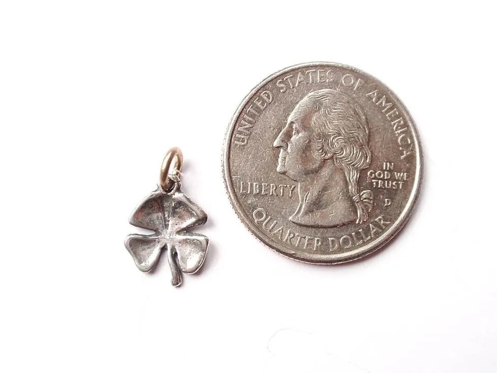 Gold Clover, Shamrock Charm, Clover Charm, Lucky Charm, Gold Charm, Four Leaf Clover, Pewter Charm, Irish Charm, Jewelry Making, Finding