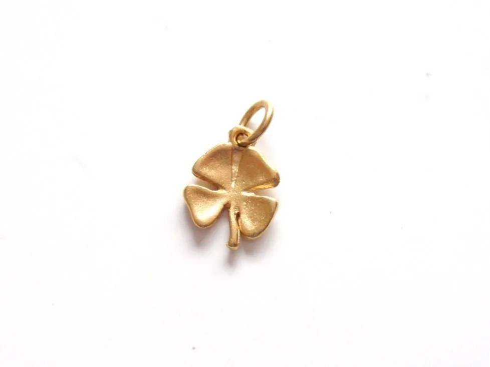 Gold Clover, Shamrock Charm, Clover Charm, Lucky Charm, Gold Charm, Four Leaf Clover, Pewter Charm, Irish Charm, Jewelry Making, Finding