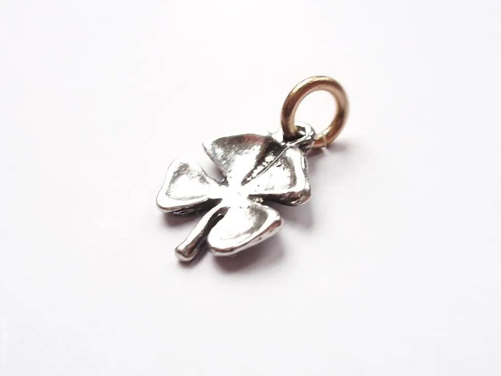 Gold Clover, Shamrock Charm, Clover Charm, Lucky Charm, Gold Charm, Four Leaf Clover, Pewter Charm, Irish Charm, Jewelry Making, Finding