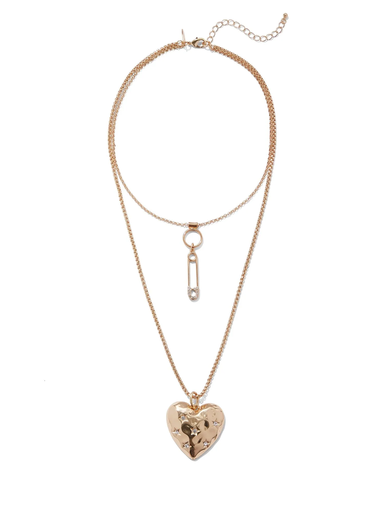 Goldtone Pave Layered Necklace