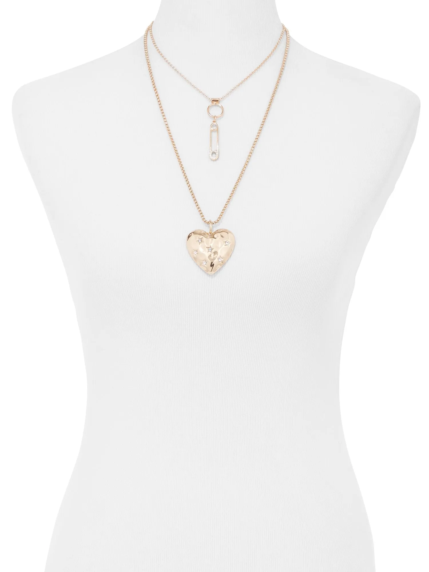 Goldtone Pave Layered Necklace