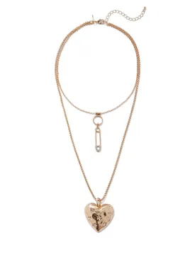 Goldtone Pave Layered Necklace