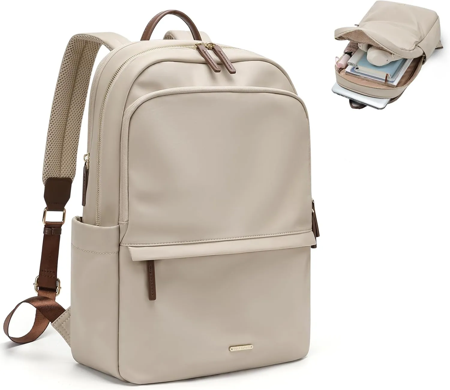 GOLF SUPAGS Women Laptop Backpack Casual Daypack for Work Travel College Backpack Purse Separate Laptop Compartment Fits 15.6 Inch Notebook