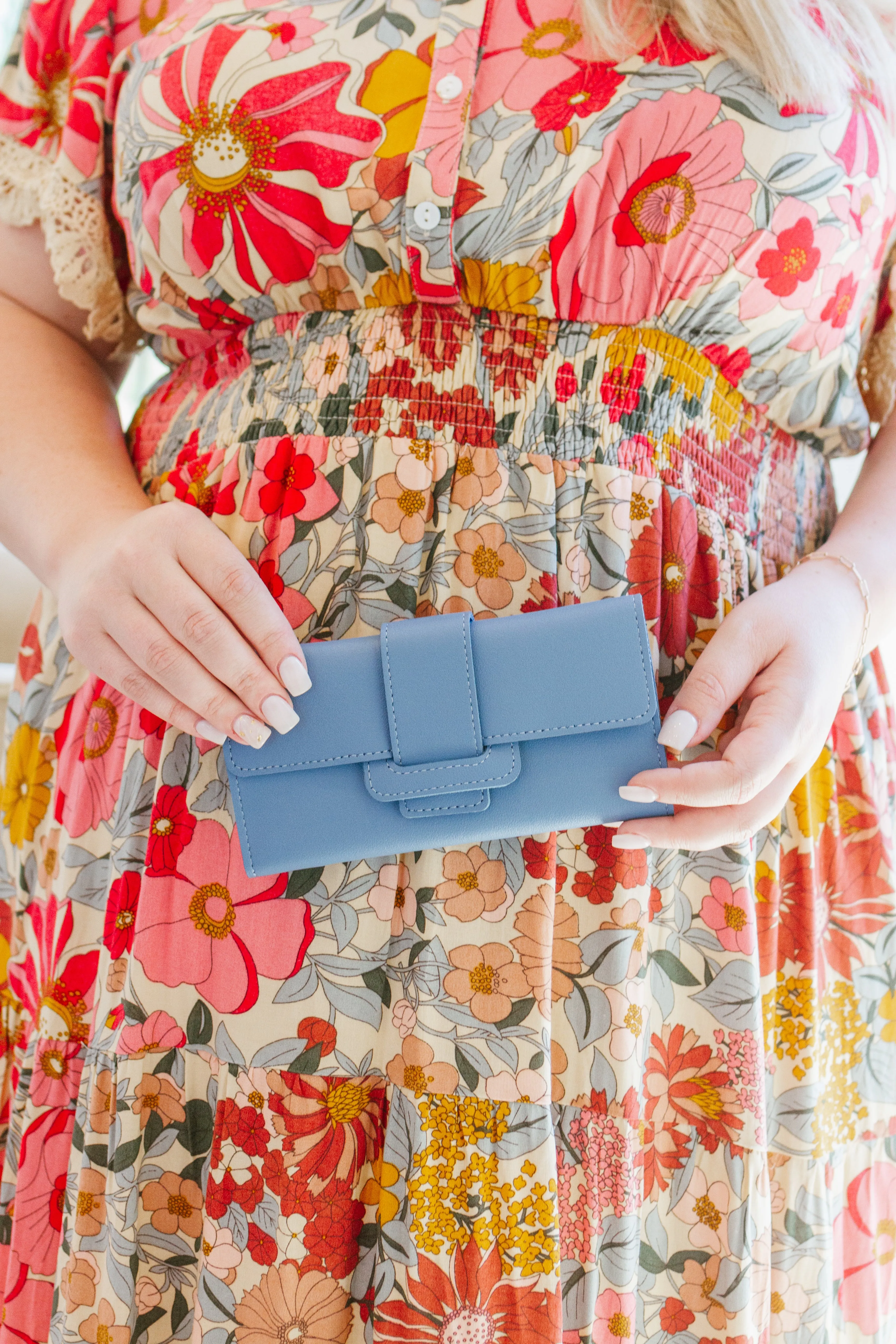 Hello Spring Oversized Wallet in Light Blue - 8/7/2023