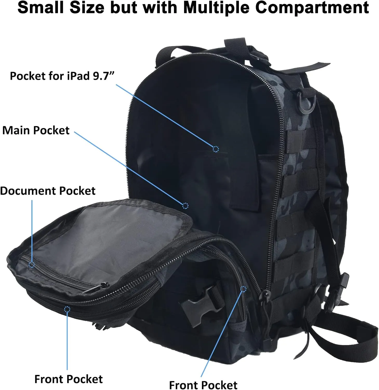 hopopower Tactical Sling Bag Pack Military Rover Shoulder Backpack EDC Assault Range Bag, Water-Resistant