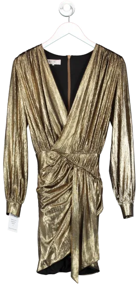 House of CB Metallic Plunge Mini Dress UK XS