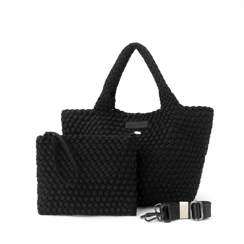 Jet Black Classic Woven Tote
