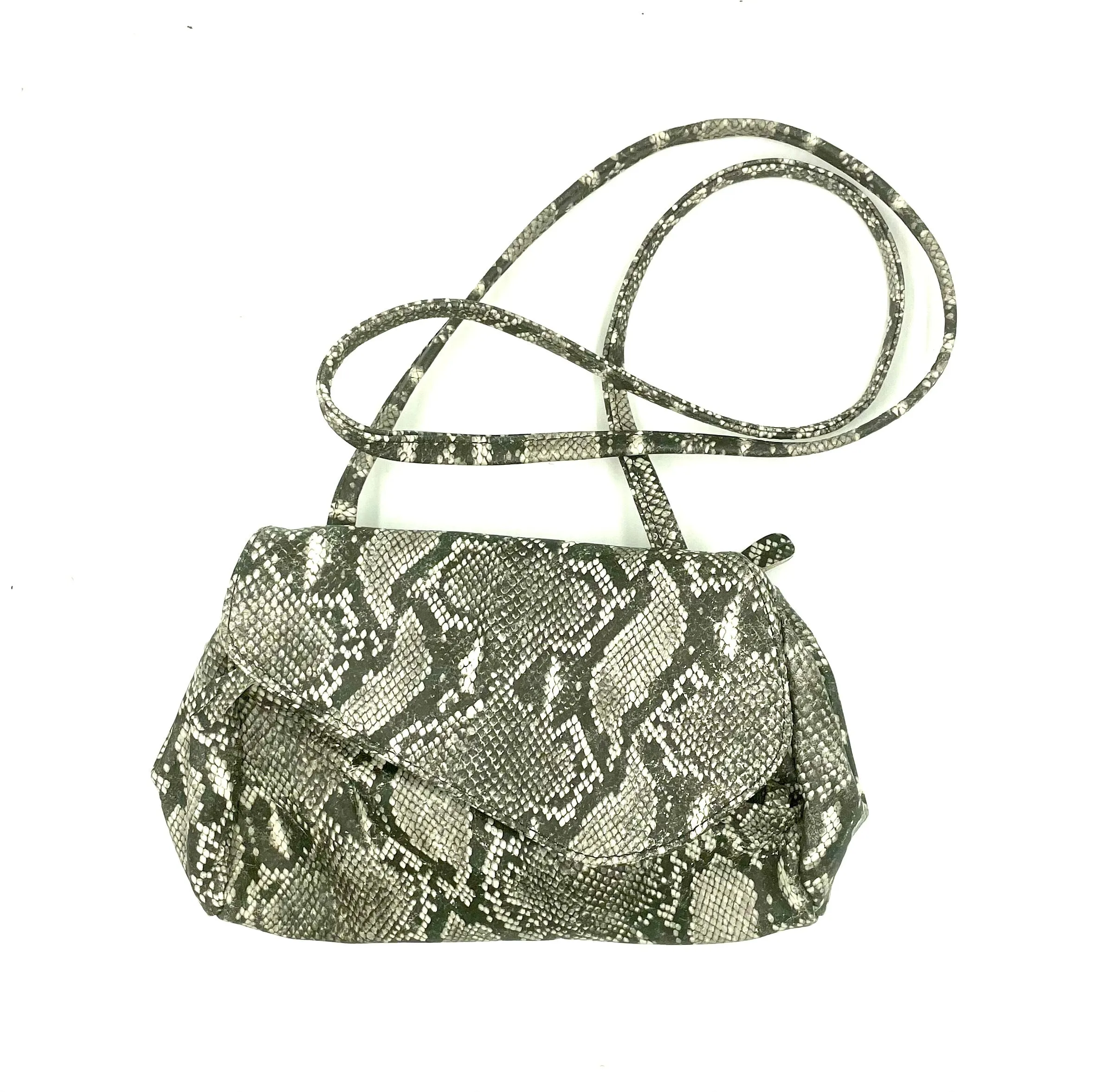 Josephine Crossbody Bag in Black White Python print on cowhide