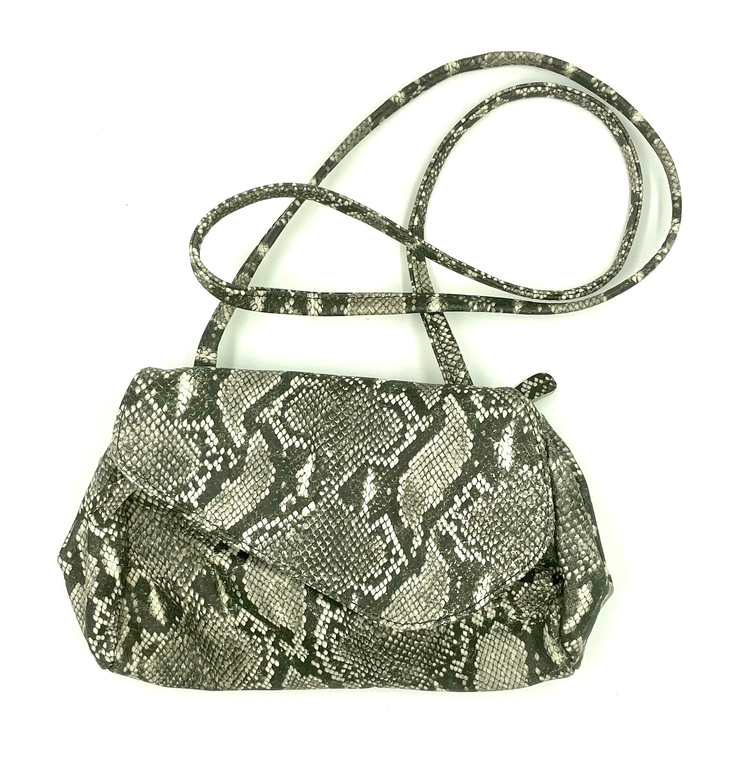 Josephine Crossbody Bag in Black White Python print on cowhide