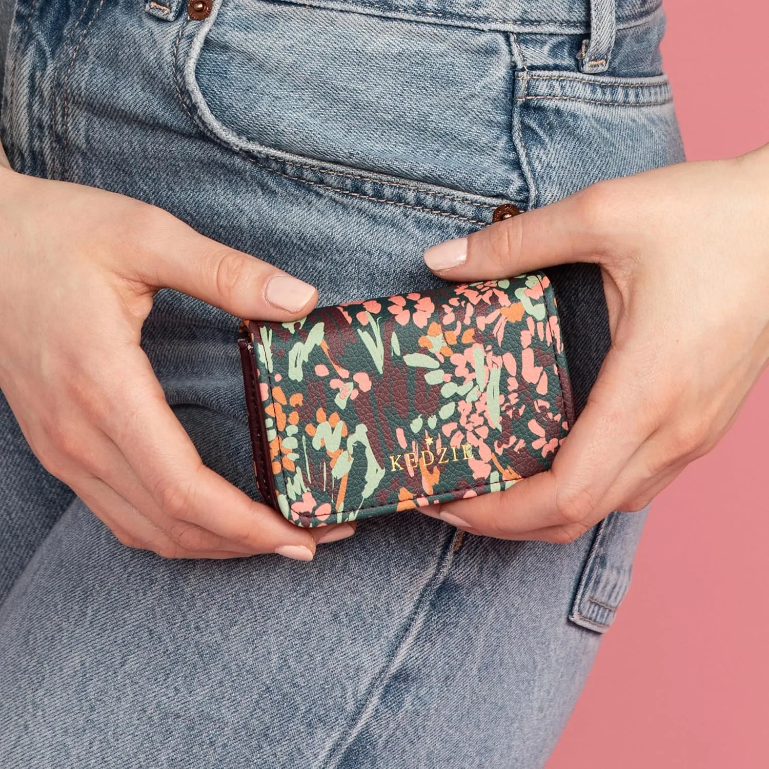 KEDZIE Essentials Only Cash & Card Wallet Clutch In Vegan Leather with Snap Closure for Women - Muse