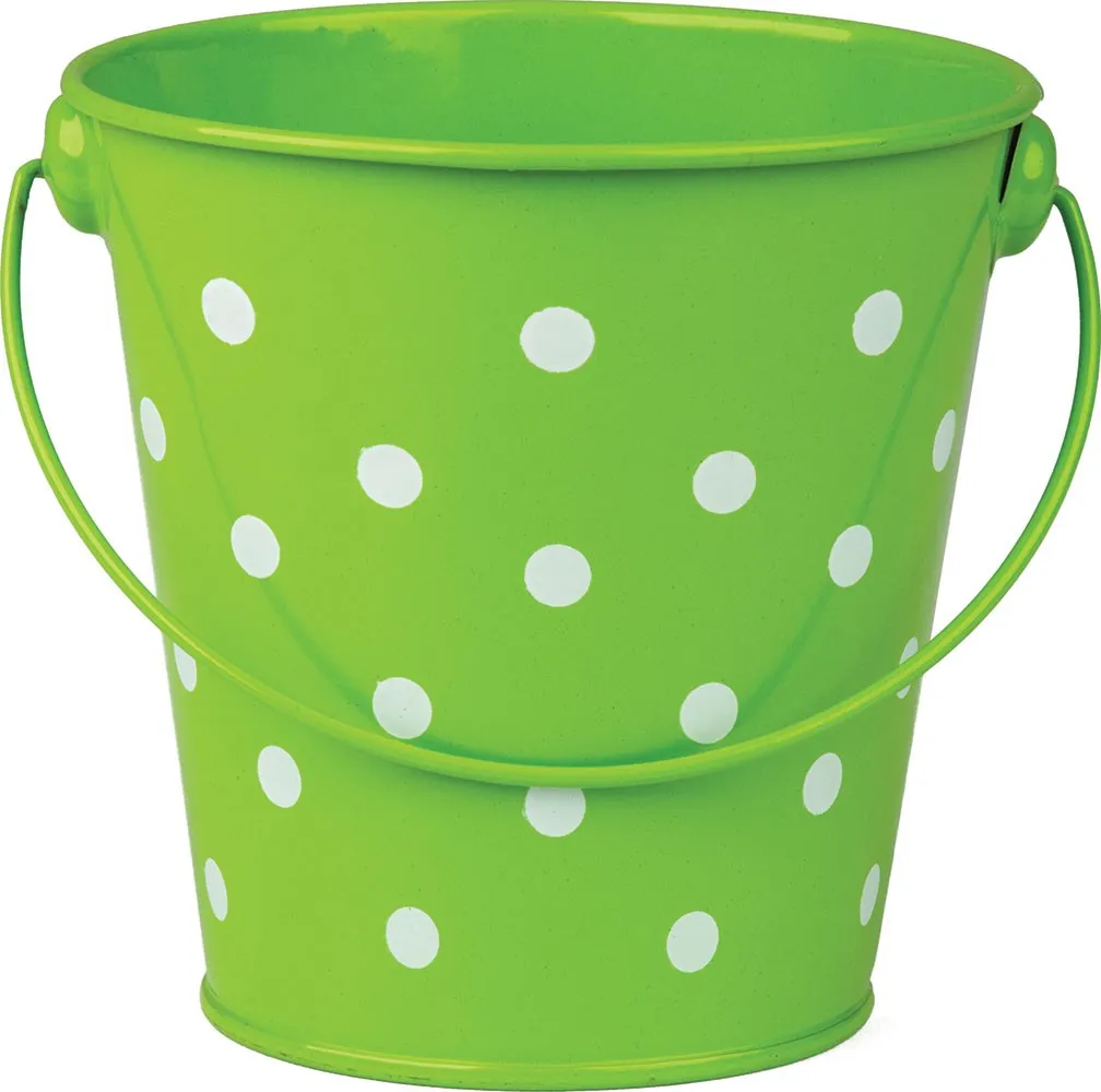 Lime Polka Dots Bucket
