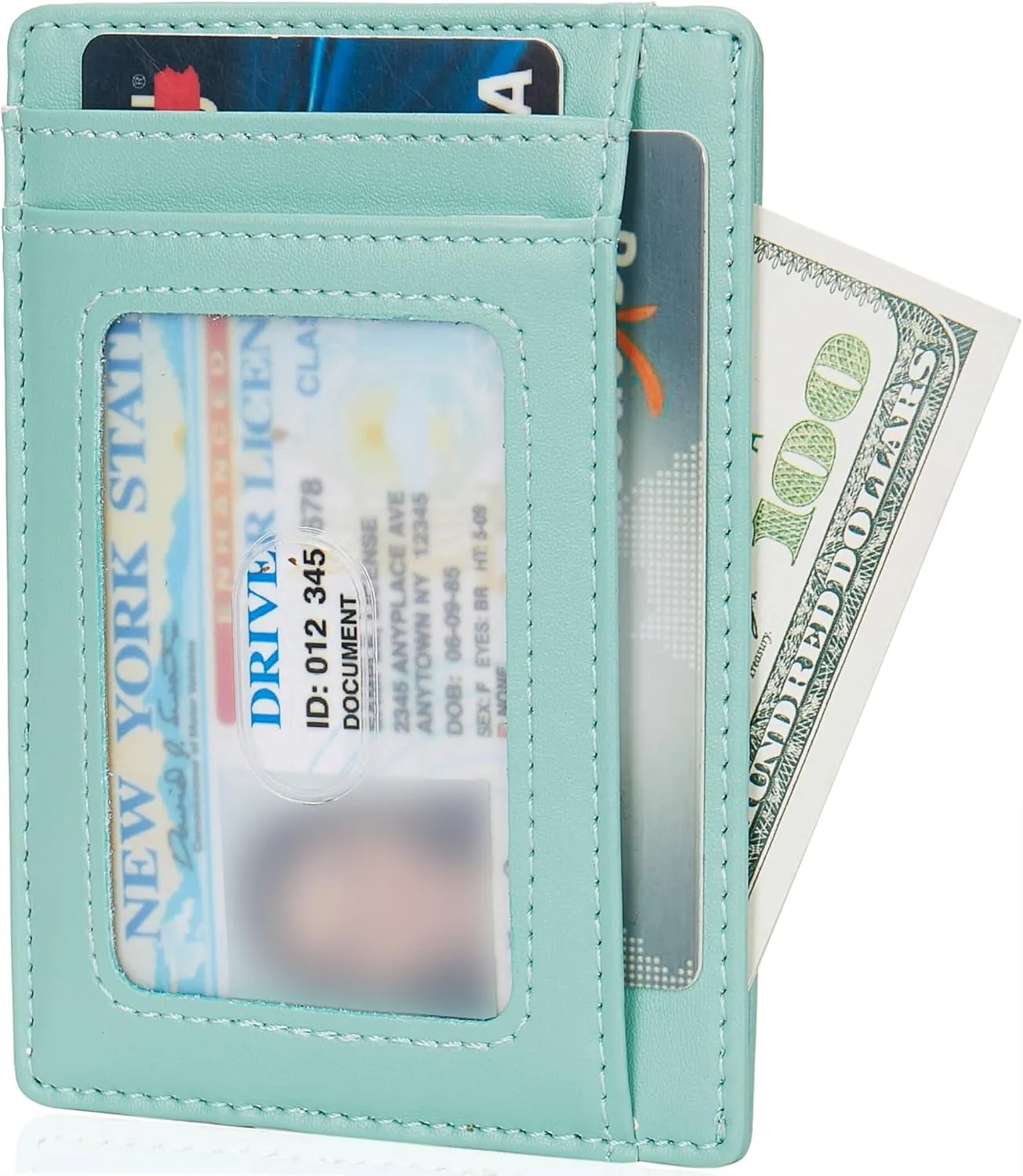 LinsCraft Slim Minimalist Wallet, Small Leather Front Pocket Wallets, RFID Blocking, Credit Card Holder for Men Women