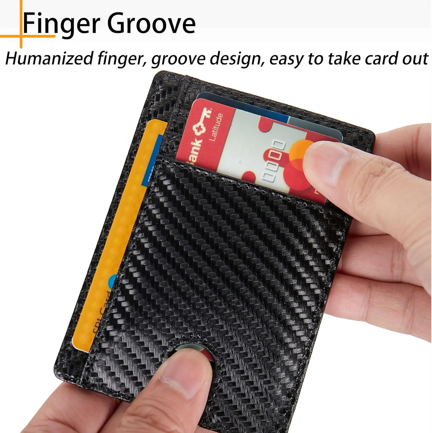 LinsCraft Slim Minimalist Wallet, Small Leather Front Pocket Wallets, RFID Blocking, Credit Card Holder for Men Women