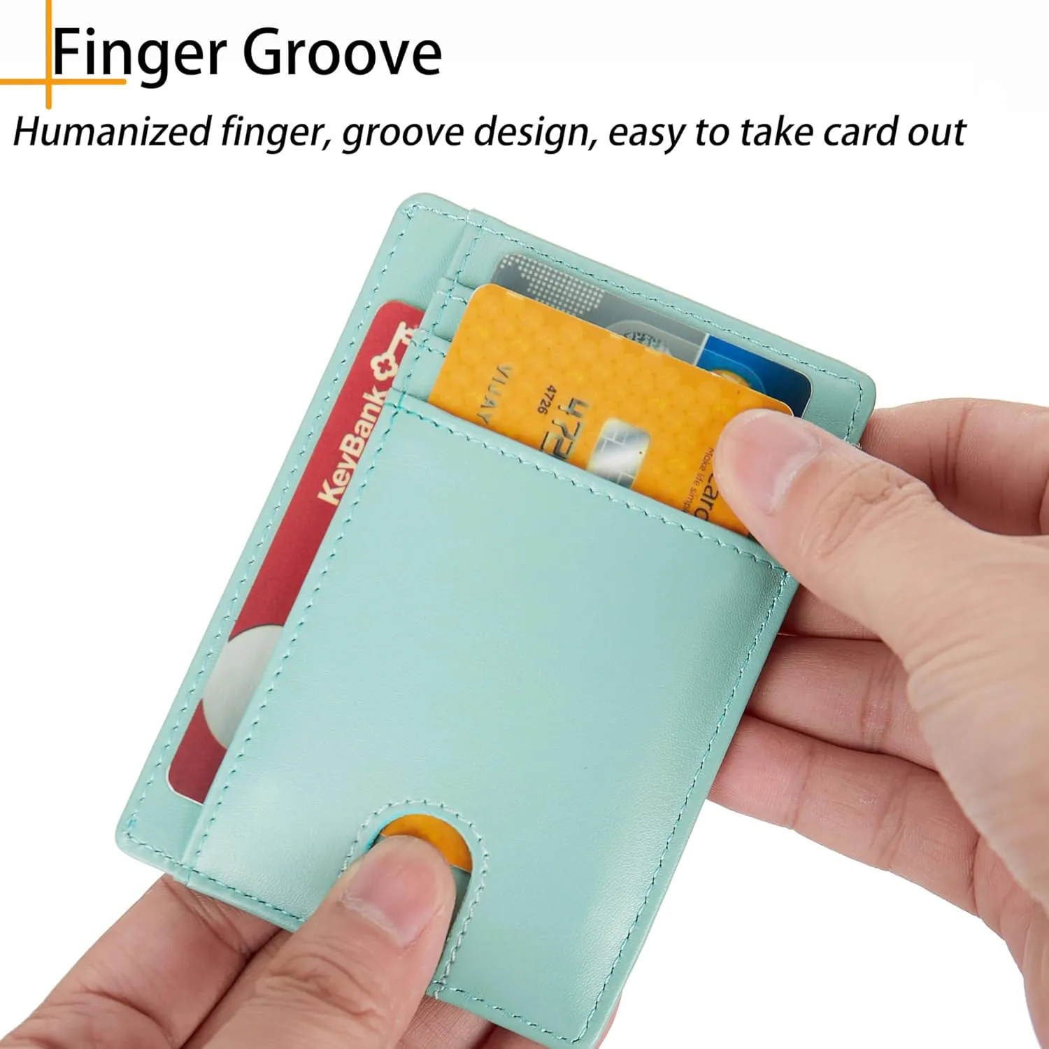 LinsCraft Slim Minimalist Wallet, Small Leather Front Pocket Wallets, RFID Blocking, Credit Card Holder for Men Women
