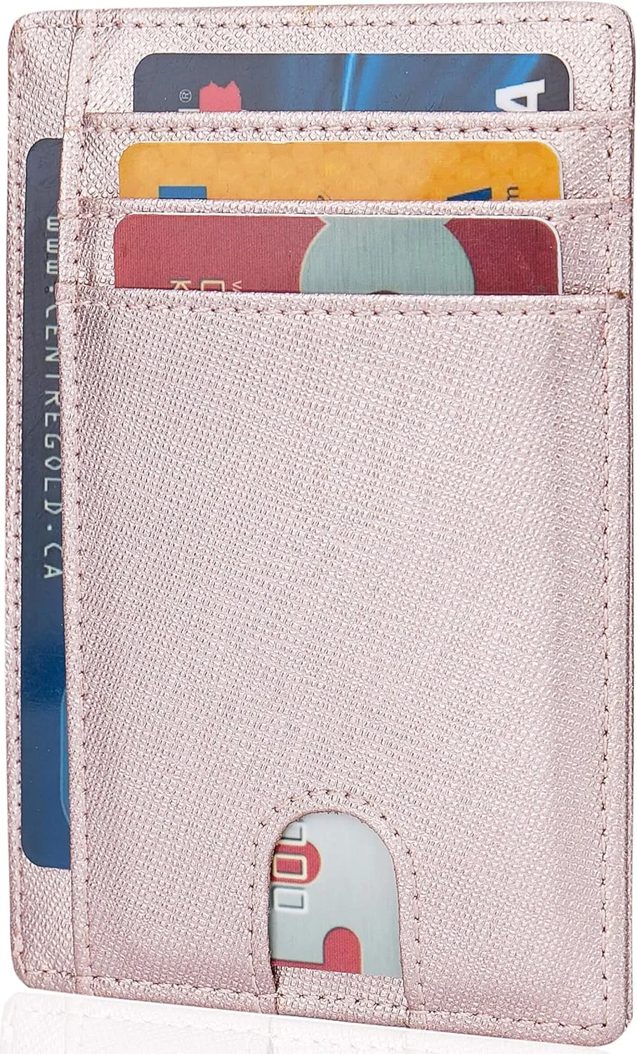 LinsCraft Slim Minimalist Wallet, Small Leather Front Pocket Wallets, RFID Blocking, Credit Card Holder for Men Women