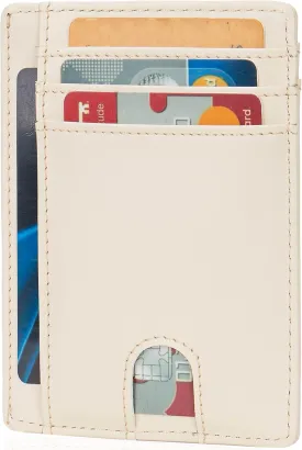 LinsCraft Slim Minimalist Wallet, Small Leather Front Pocket Wallets, RFID Blocking, Credit Card Holder for Men Women