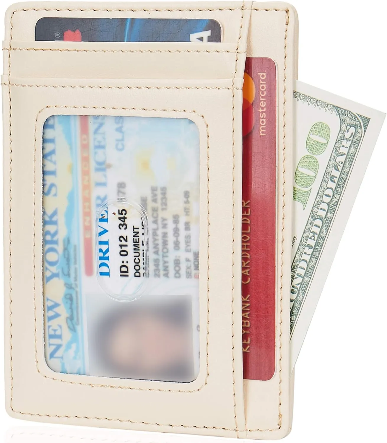 LinsCraft Slim Minimalist Wallet, Small Leather Front Pocket Wallets, RFID Blocking, Credit Card Holder for Men Women