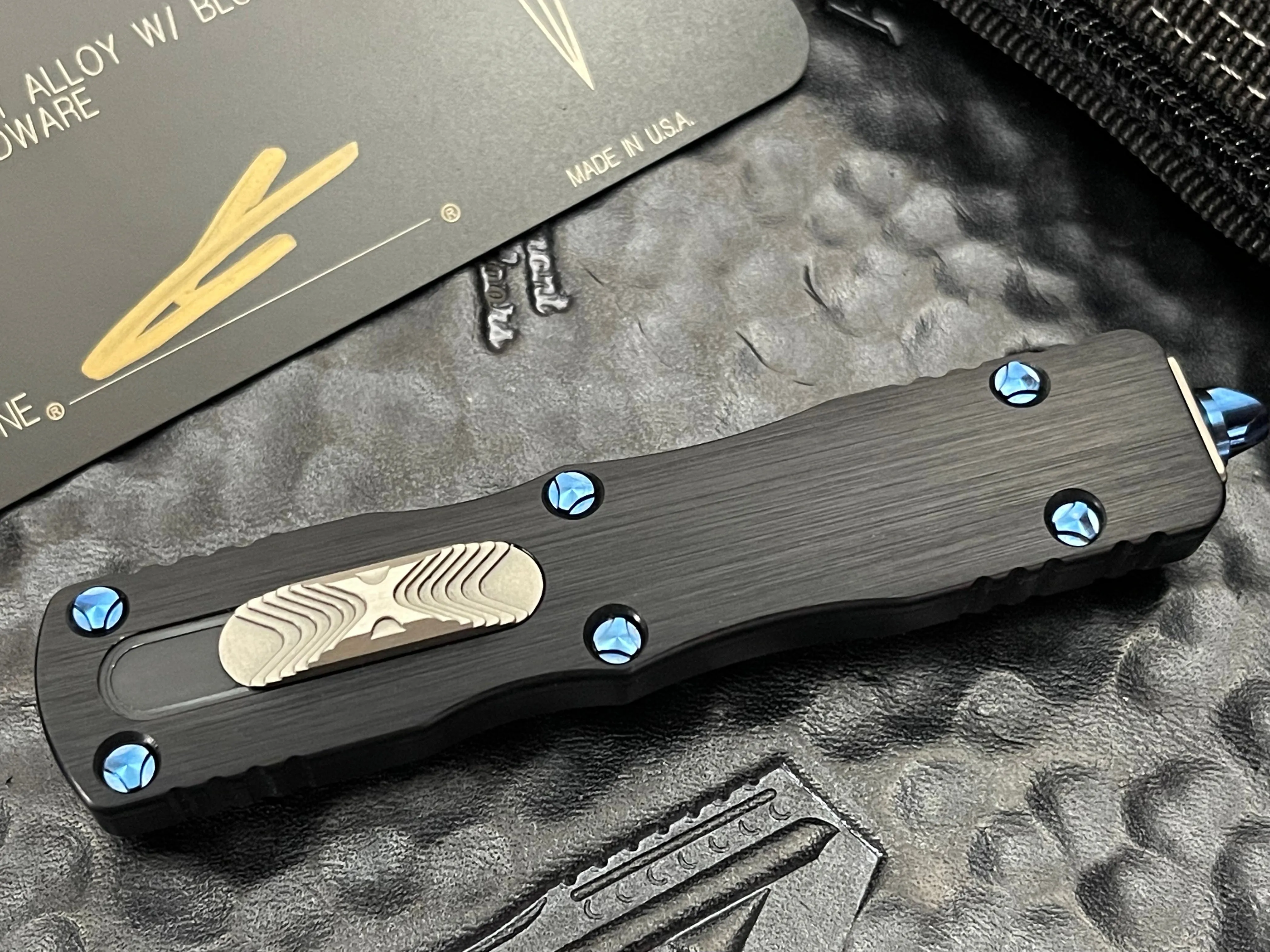 Marfione Custom Dirac Mirror Polished, Blue Ti hardware S/N 001