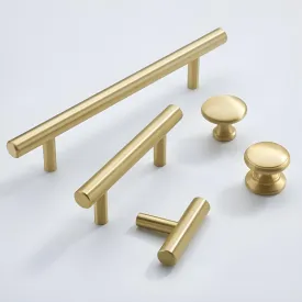 Minimalist Round Brass Knobs for Sleek Kitchen Cabinet Design